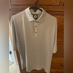 Gray Striped Footjoy Polo Medium